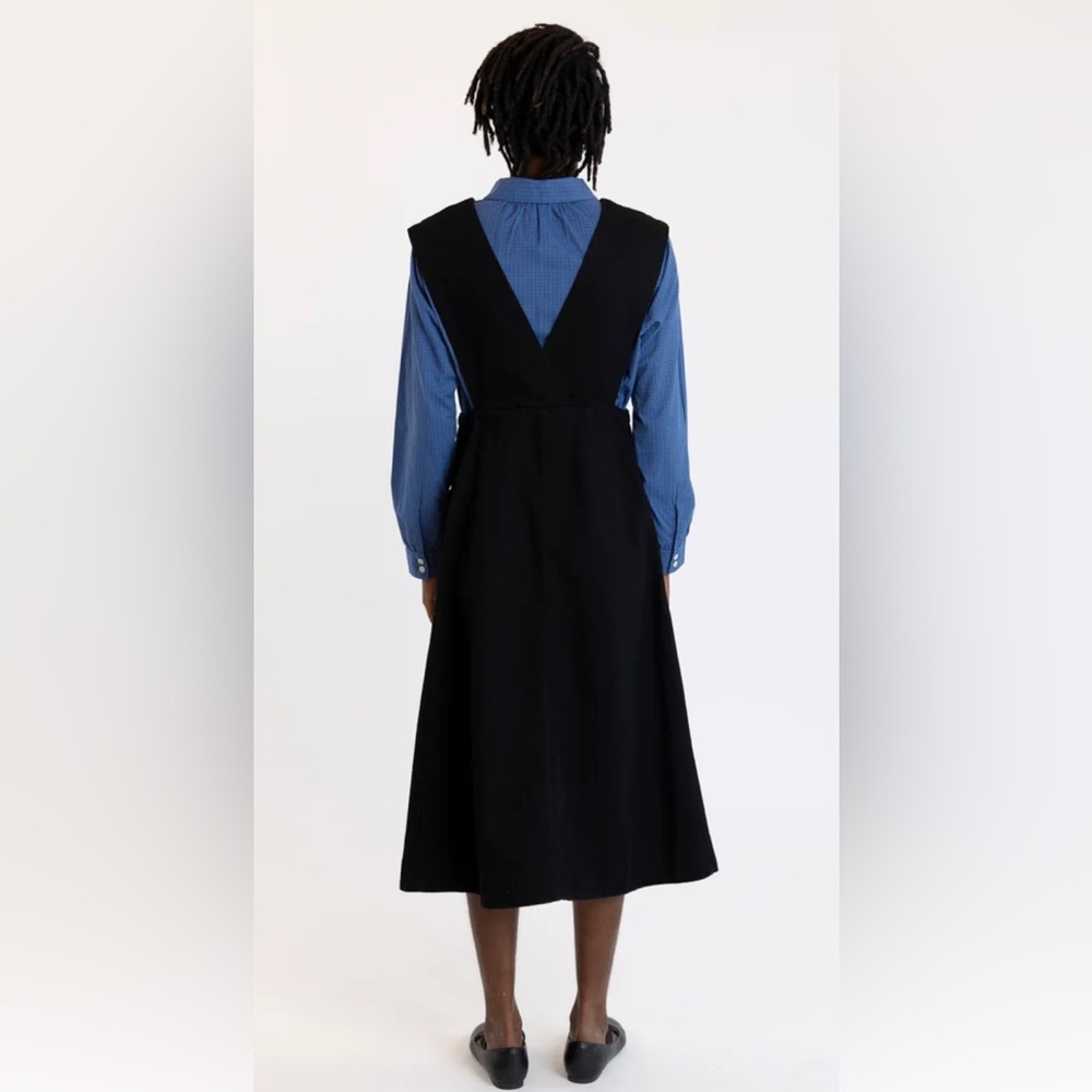 Toast Elegant Black Denim Sleeveless Jumpsuit Dress - Picture 3 of 8